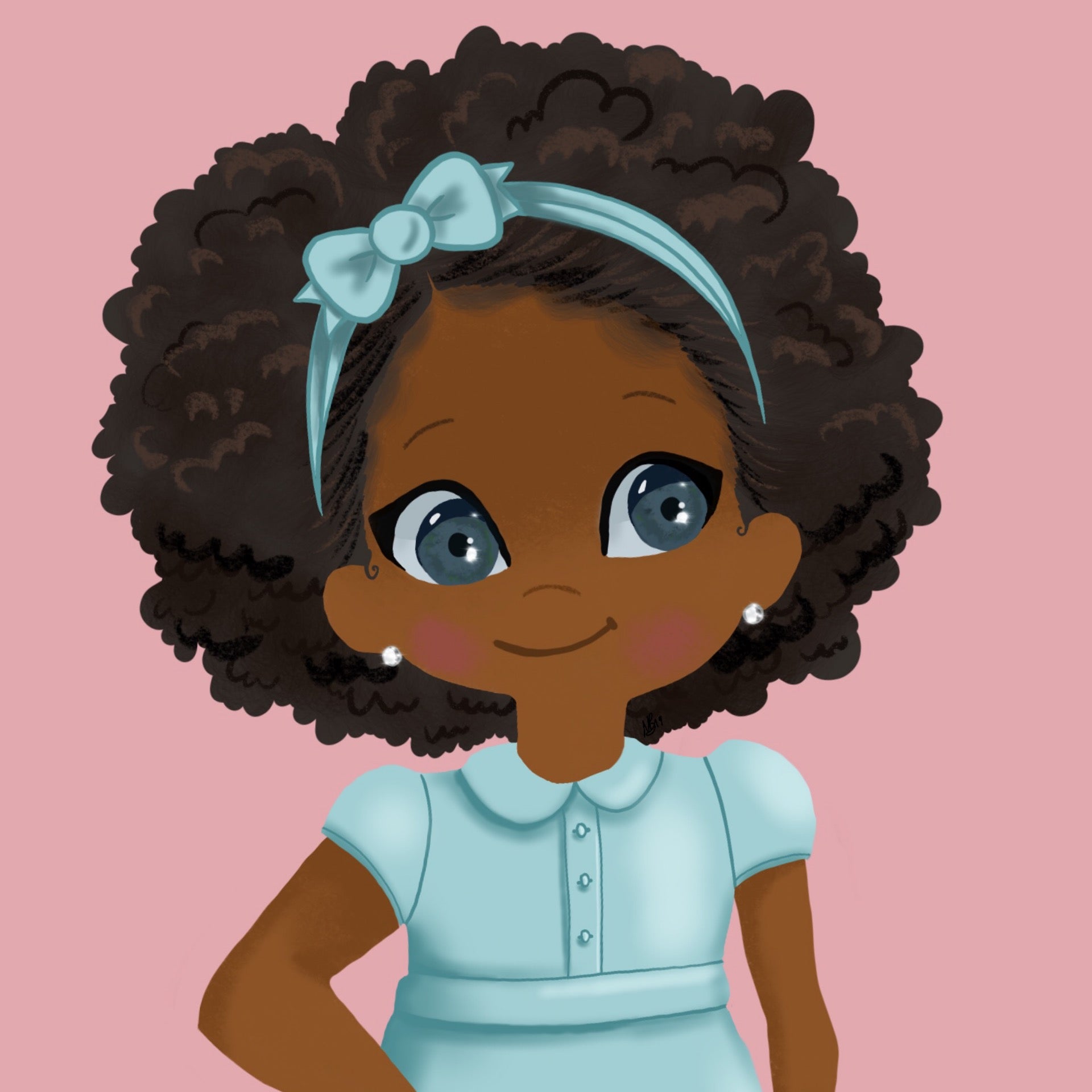 Curly Cutie 1 | Custom Artwork by Niaren Binford DeSilva